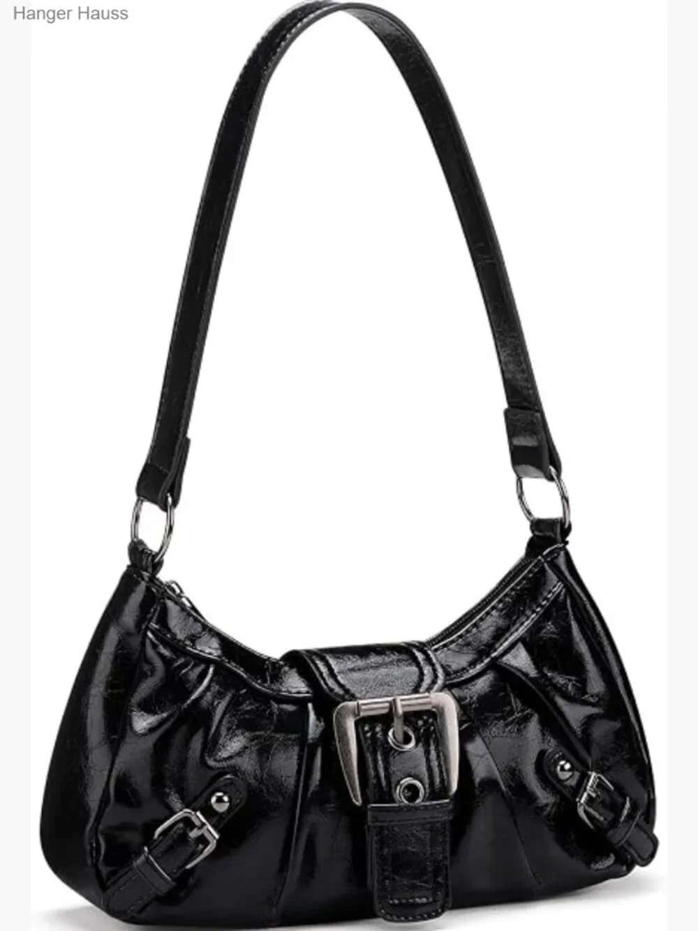 Women's Vegan Leather Hobo Shoulder Bag Tote Purse Zipper Closure Top Handle